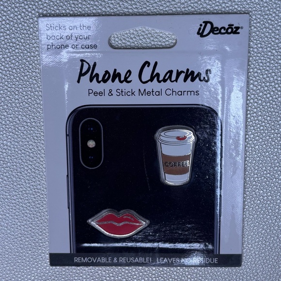 Phone Charms - Red Lips and Coffee Cup - Picture 1 of 5